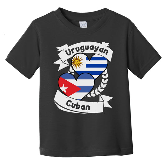 Uruguayan Cuban Heart Flags Uruguay Cuba Infant Toddler T-Shirt