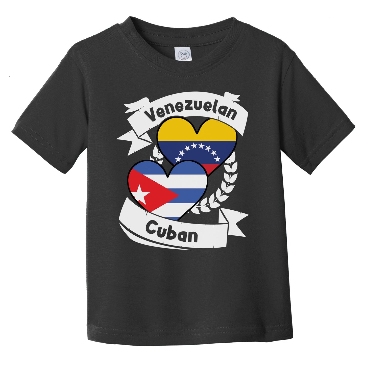 Venezuelan Cuban Heart Flags Venezuela Cuba Infant Toddler T-Shirt