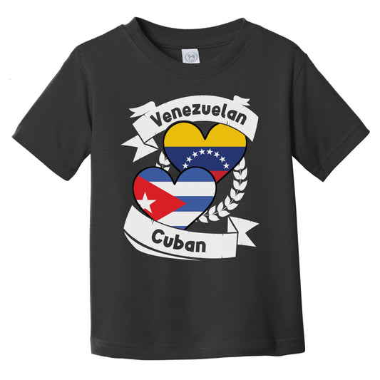 Venezuelan Cuban Heart Flags Venezuela Cuba Infant Toddler T-Shirt