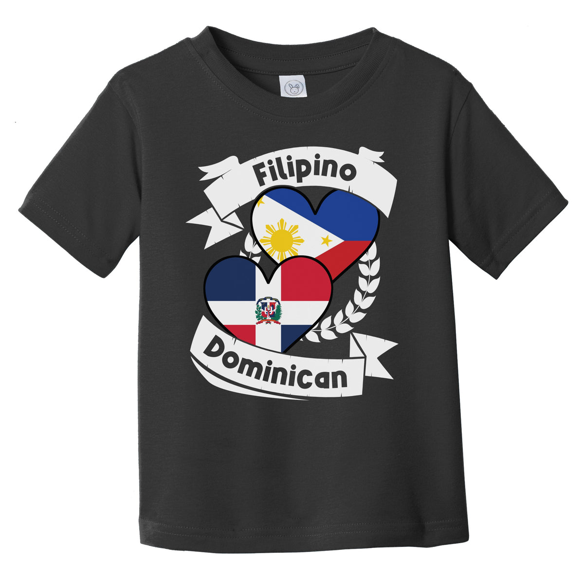 Filipino Dominican Heart Flags Philippines Dominican Republic Infant Toddler T-Shirt