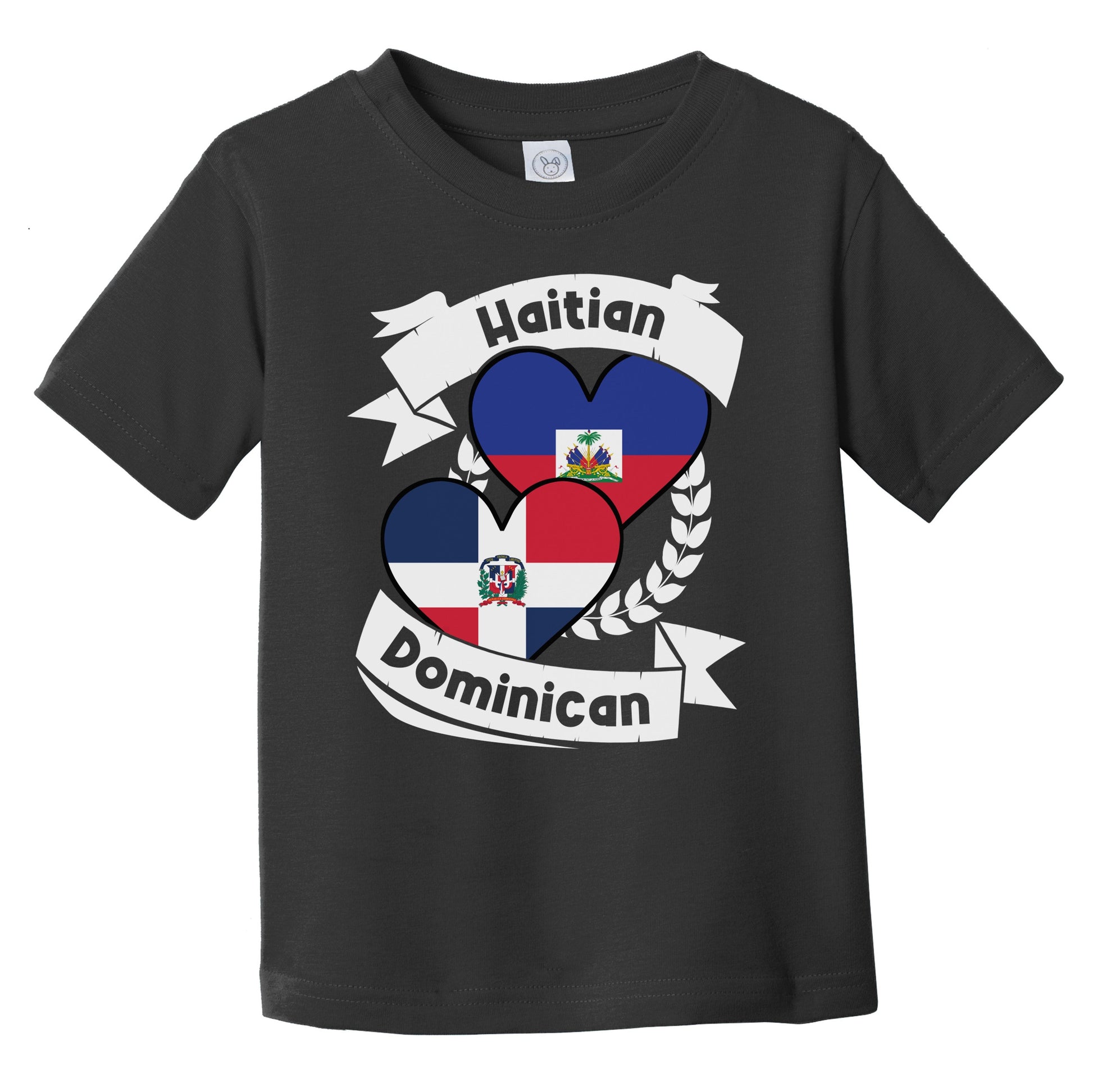 Haitian Dominican Heart Flags Haiti Dominican Republic Infant Toddler T-Shirt
