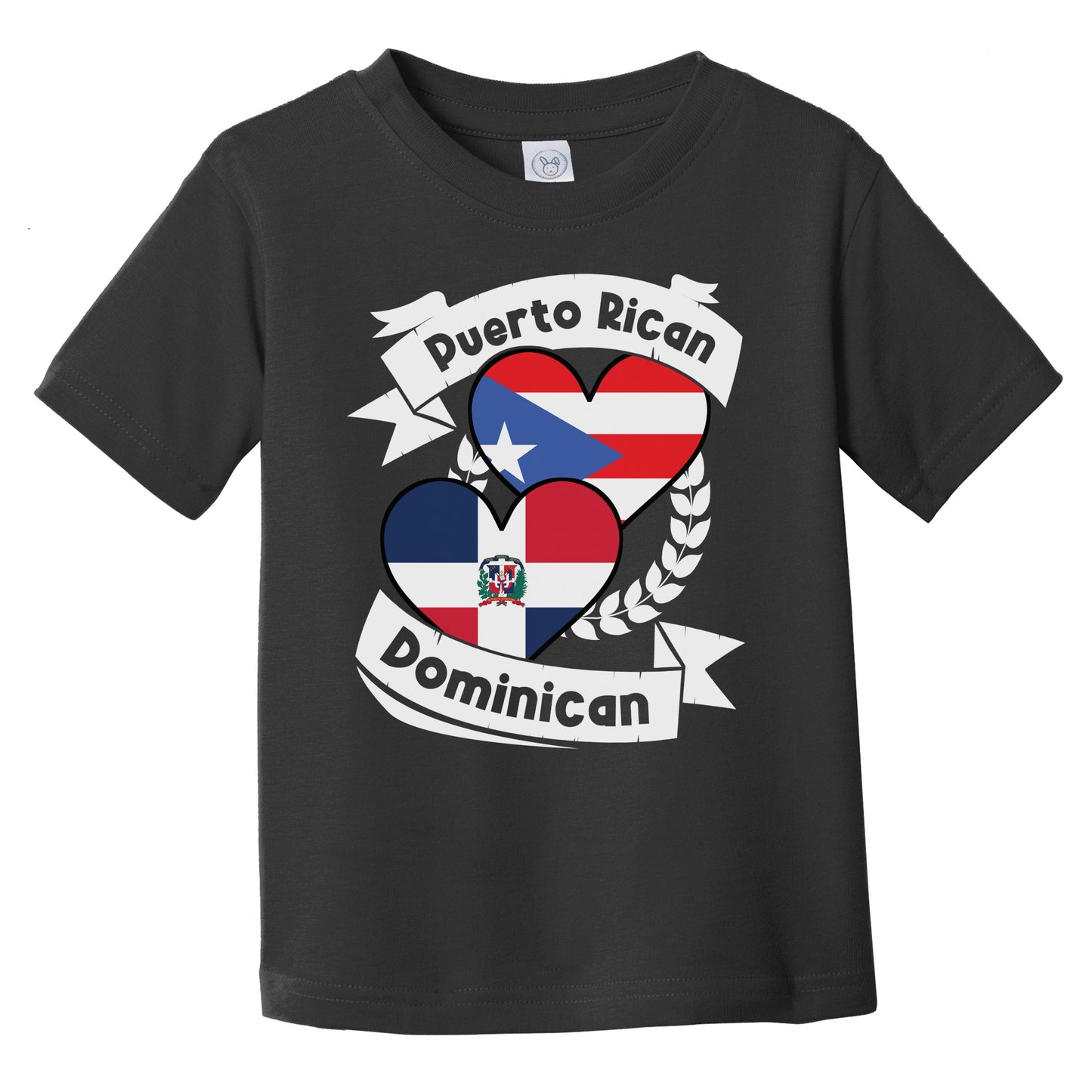 Puerto Rican Dominican Heart Flags Puerto Rico Dominican Republic Infant Toddler T-Shirt