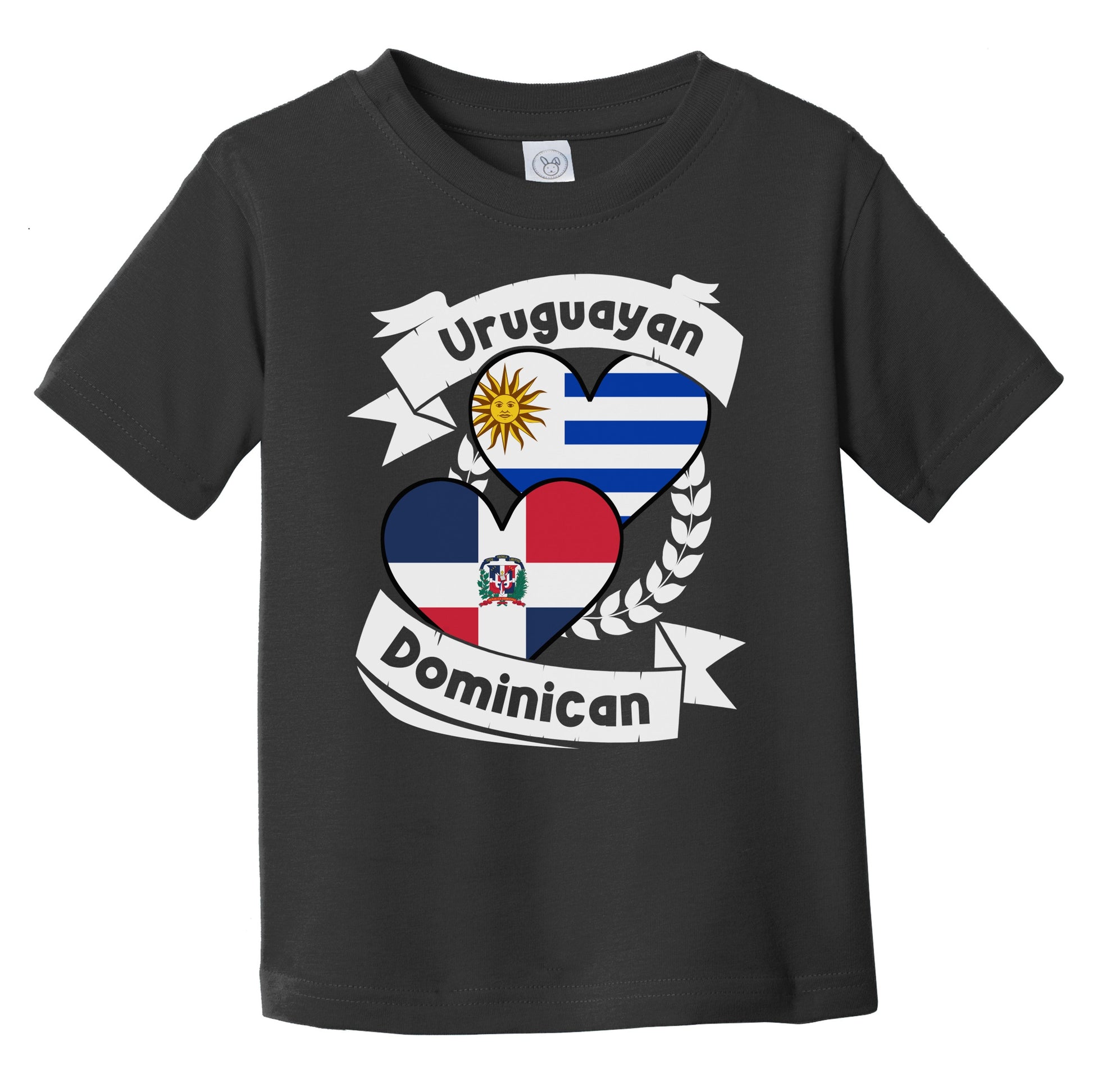Uruguayan Dominican Heart Flags Uruguay Dominican Republic Infant Toddler T-Shirt