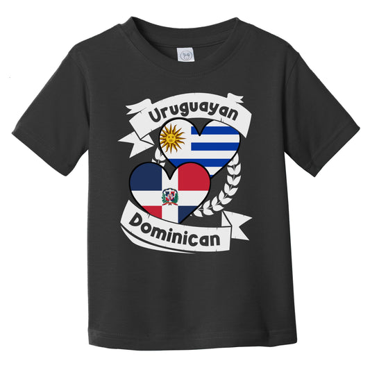 Uruguayan Dominican Heart Flags Uruguay Dominican Republic Infant Toddler T-Shirt