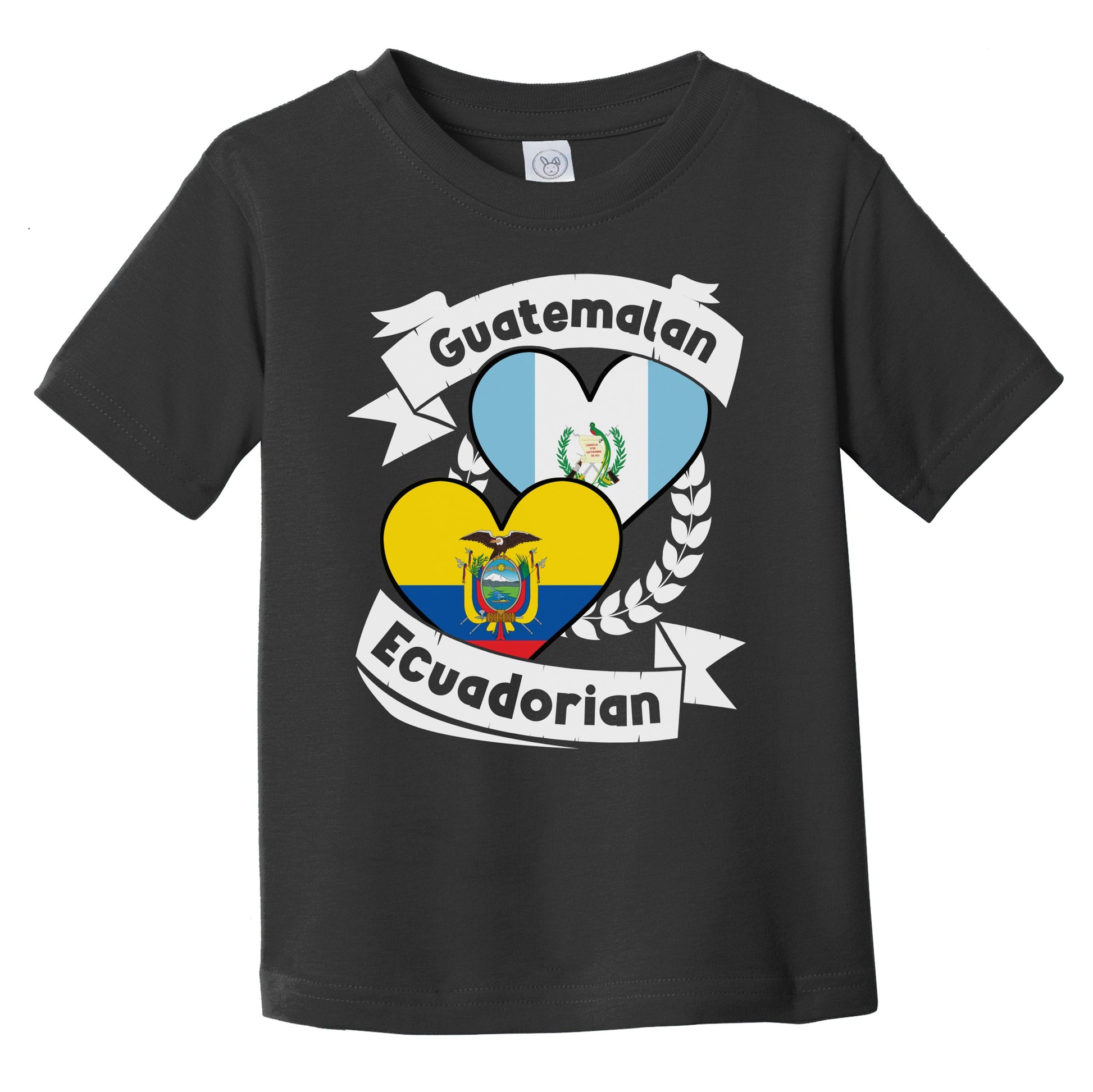 Guatemalan Ecuadorian Heart Flags Guatemala Ecuador Infant Toddler T-Shirt