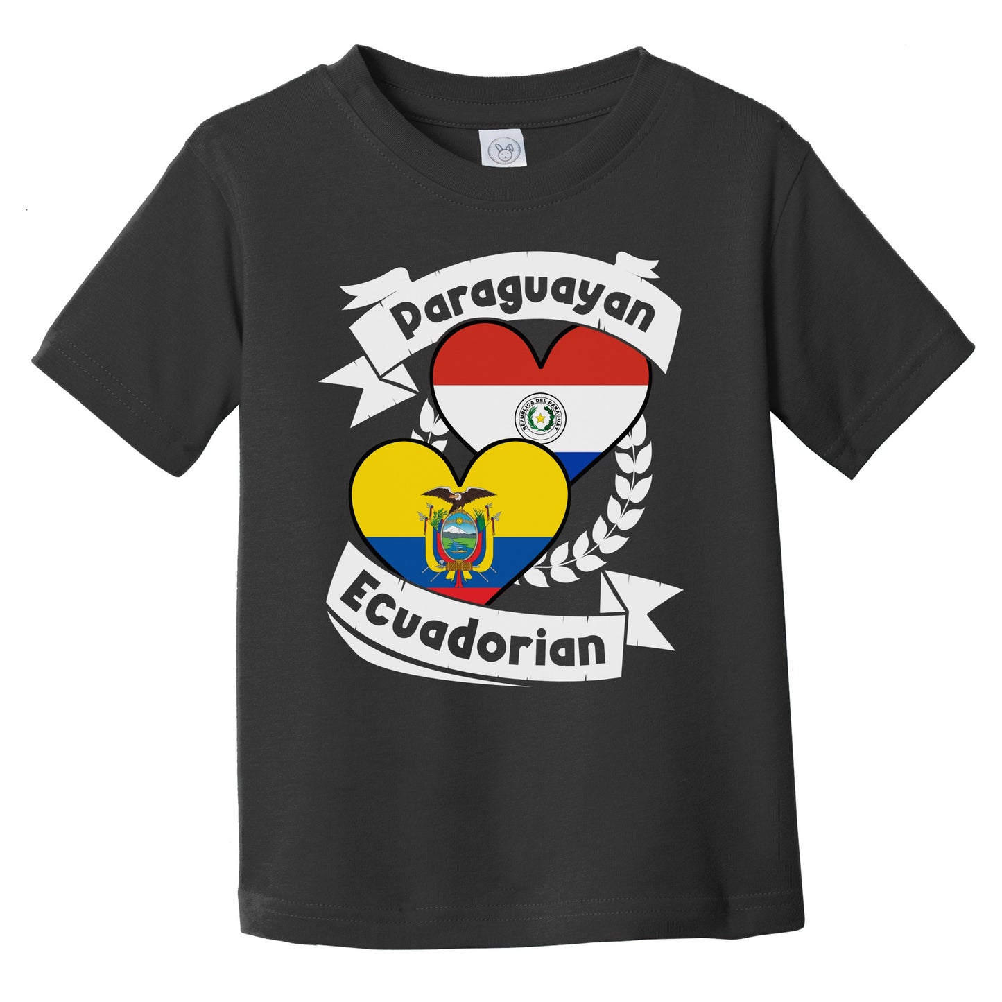 Paraguayan Ecuadorian Heart Flags Paraguay Ecuador Infant Toddler T-Shirt