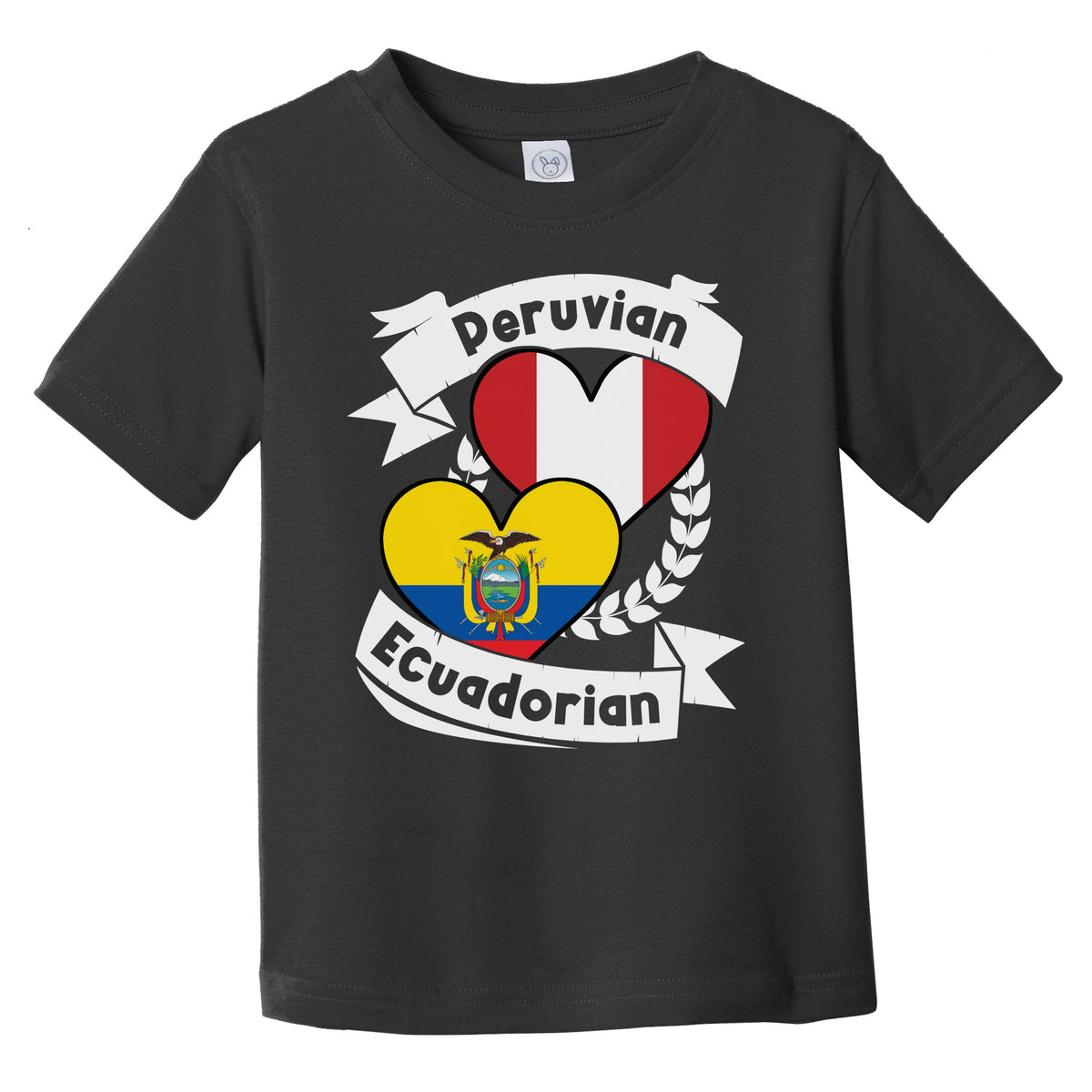 Peruvian Ecuadorian Heart Flags Peru Ecuador Infant Toddler T-Shirt
