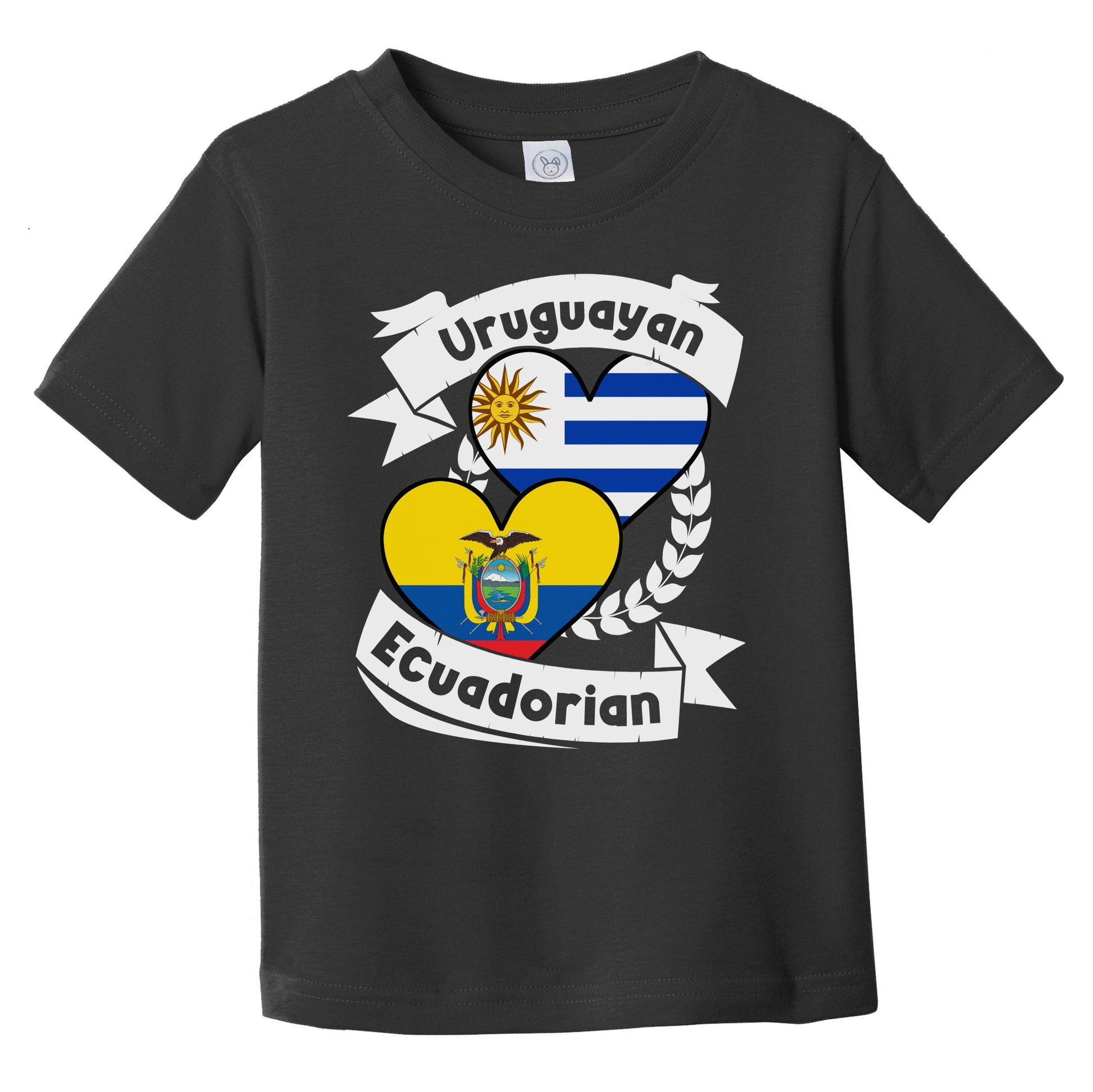 Uruguayan Ecuadorian Heart Flags Uruguay Ecuador Infant Toddler T-Shirt