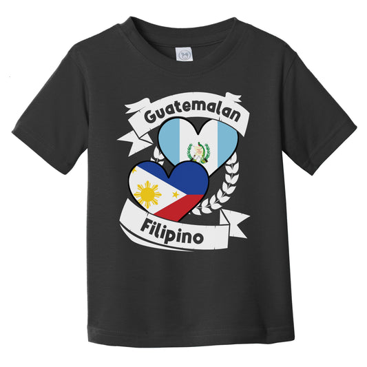 Guatemalan Filipino Heart Flags Guatemala Philippines Infant Toddler T-Shirt