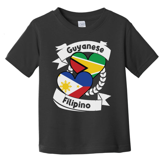 Guyanese Filipino Heart Flags Guyana Philippines Infant Toddler T-Shirt