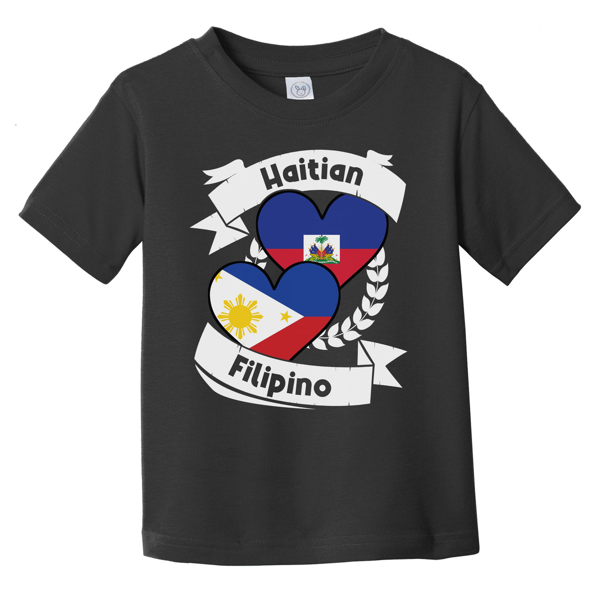 Haitian Filipino Heart Flags Haiti Philippines Infant Toddler T-Shirt