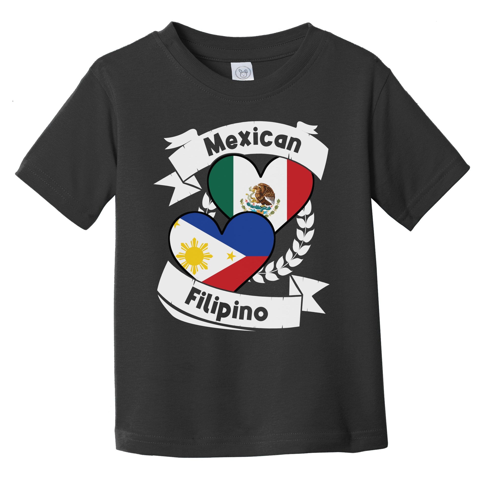 Mexican Filipino Heart Flags Mexico Philippines Infant Toddler T-Shirt