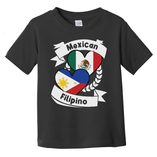 Mexican Filipino Heart Flags Mexico Philippines Infant Toddler T-Shirt