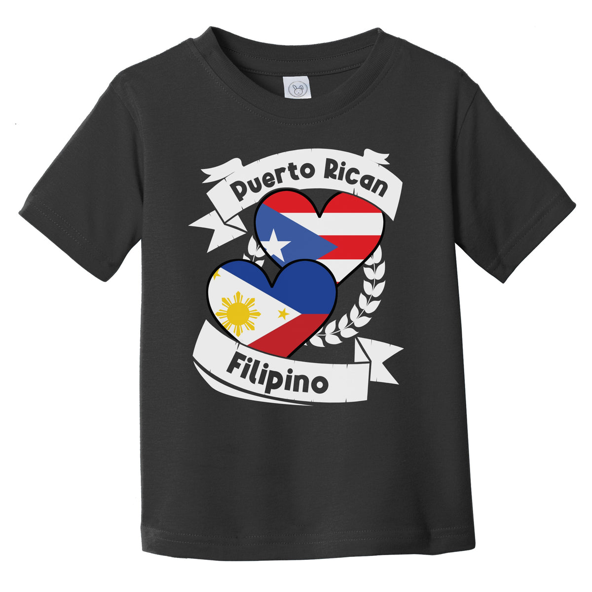 Puerto Rican Filipino Heart Flags Puerto Rico Philippines Infant Toddler T-Shirt