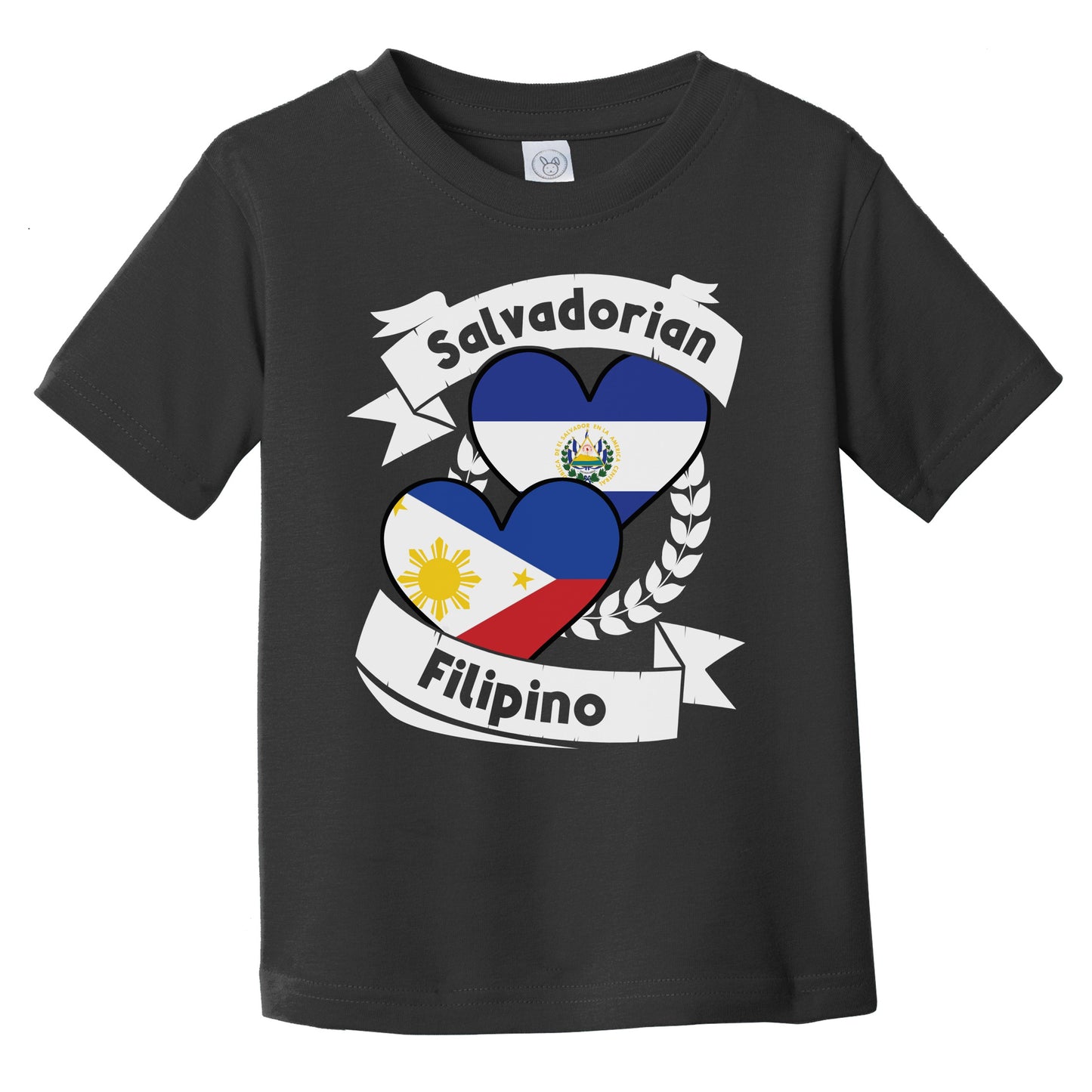Salvadorian Filipino Heart Flags El Salvador Philippines Infant Toddler T-Shirt
