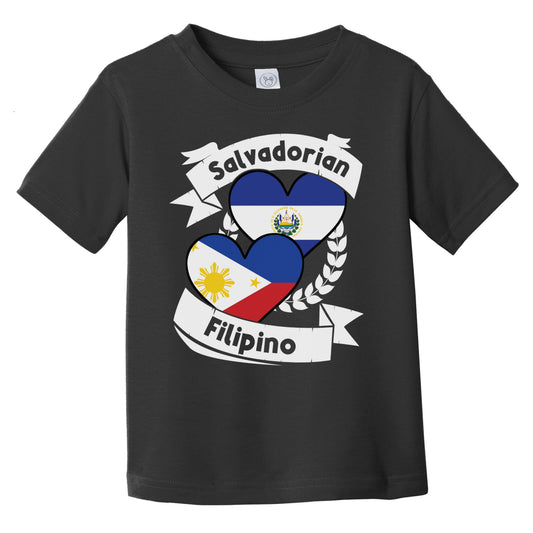 Salvadorian Filipino Heart Flags El Salvador Philippines Infant Toddler T-Shirt