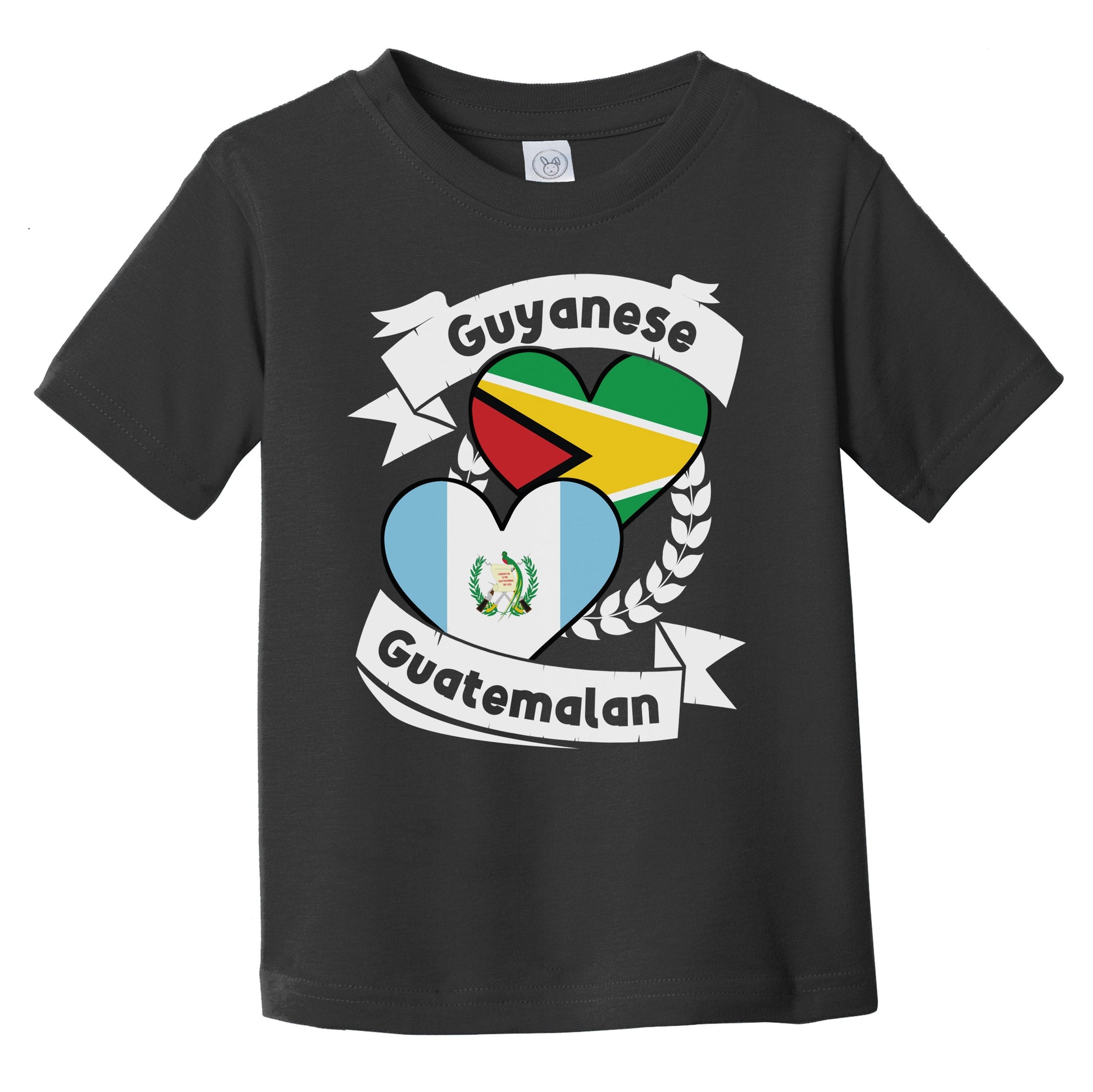 Guyanese Guatemalan Heart Flags Guyana Guatemala Infant Toddler T-Shirt