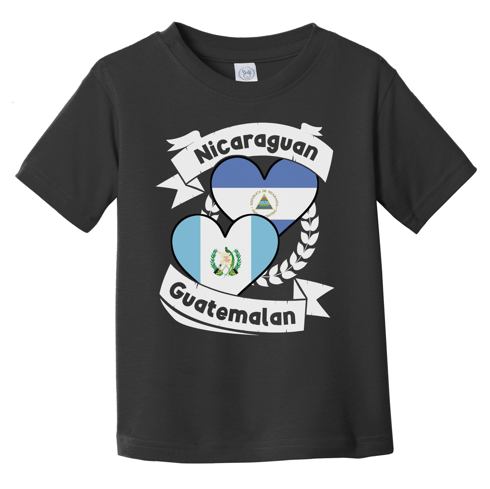 Nicaraguan Guatemalan Heart Flags Nicaragua Guatemala Infant Toddler T-Shirt