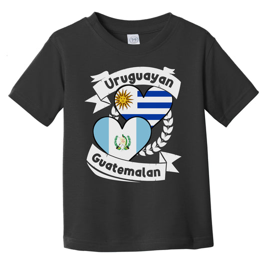 Uruguayan Guatemalan Heart Flags Uruguay Guatemala Infant Toddler T-Shirt