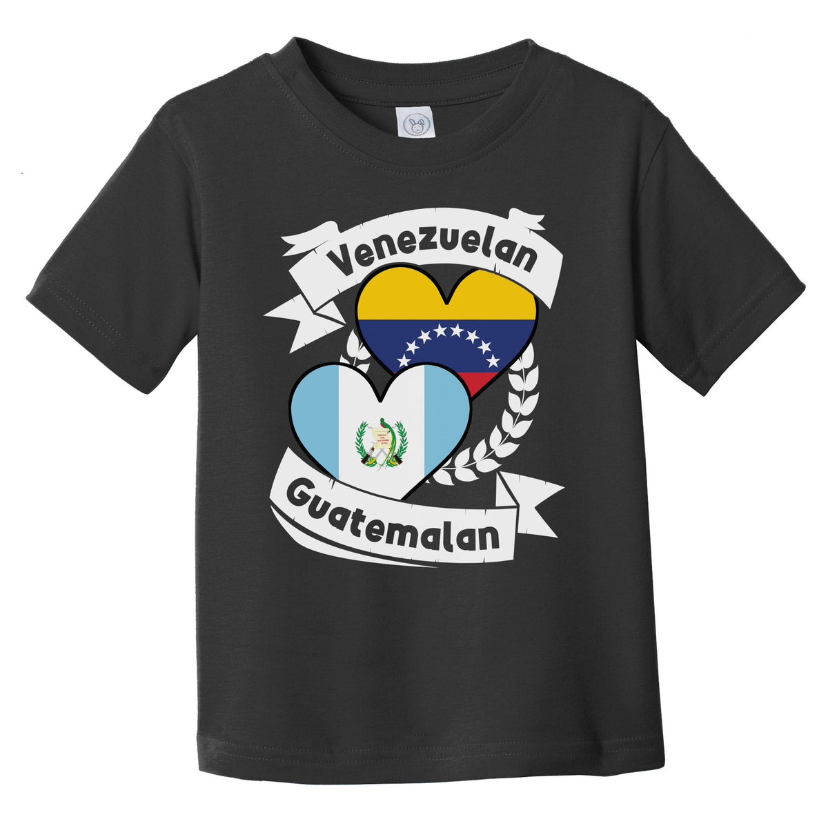 Venezuelan Guatemalan Heart Flags Venezuela Guatemala Infant Toddler T-Shirt