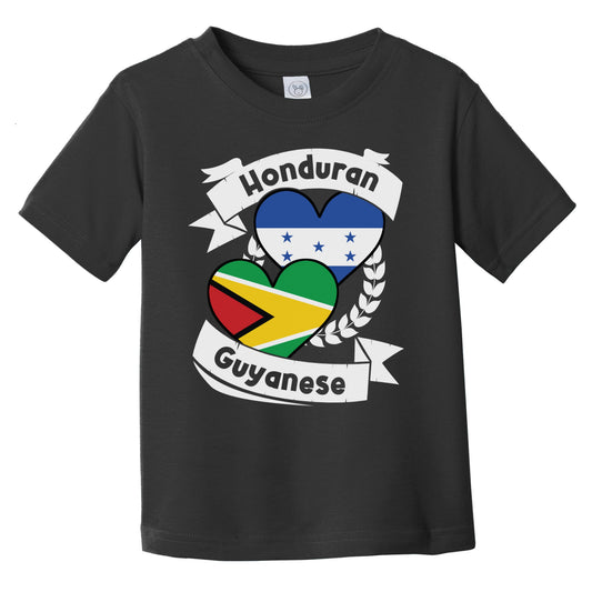 Honduran Guyanese Heart Flags Honduras Guyana Infant Toddler T-Shirt