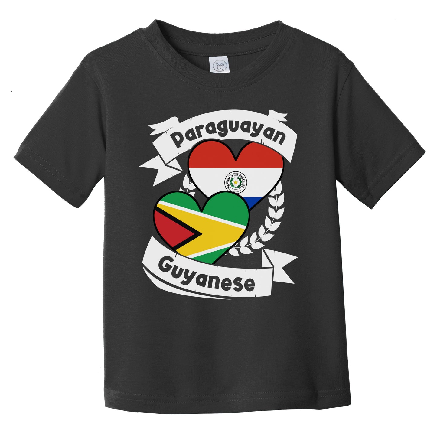 Paraguayan Guyanese Heart Flags Paraguay Guyana Infant Toddler T-Shirt
