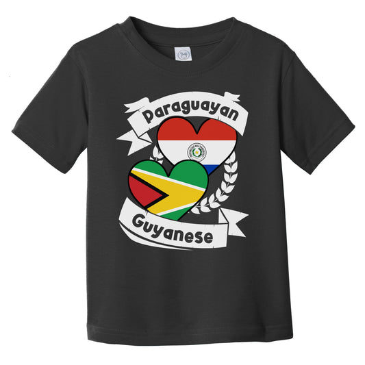 Paraguayan Guyanese Heart Flags Paraguay Guyana Infant Toddler T-Shirt