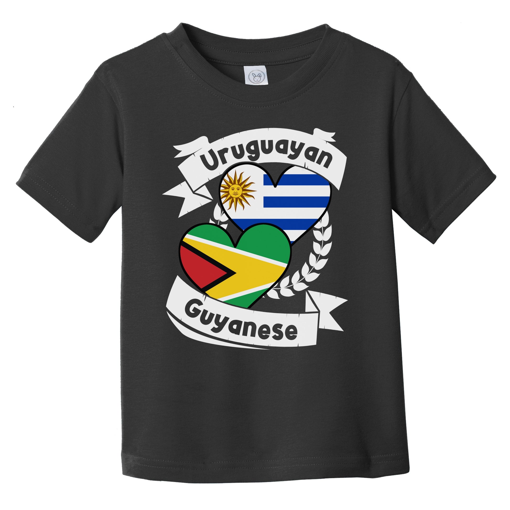 Uruguayan Guyanese Heart Flags Uruguay Guyana Infant Toddler T-Shirt