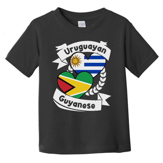 Uruguayan Guyanese Heart Flags Uruguay Guyana Infant Toddler T-Shirt