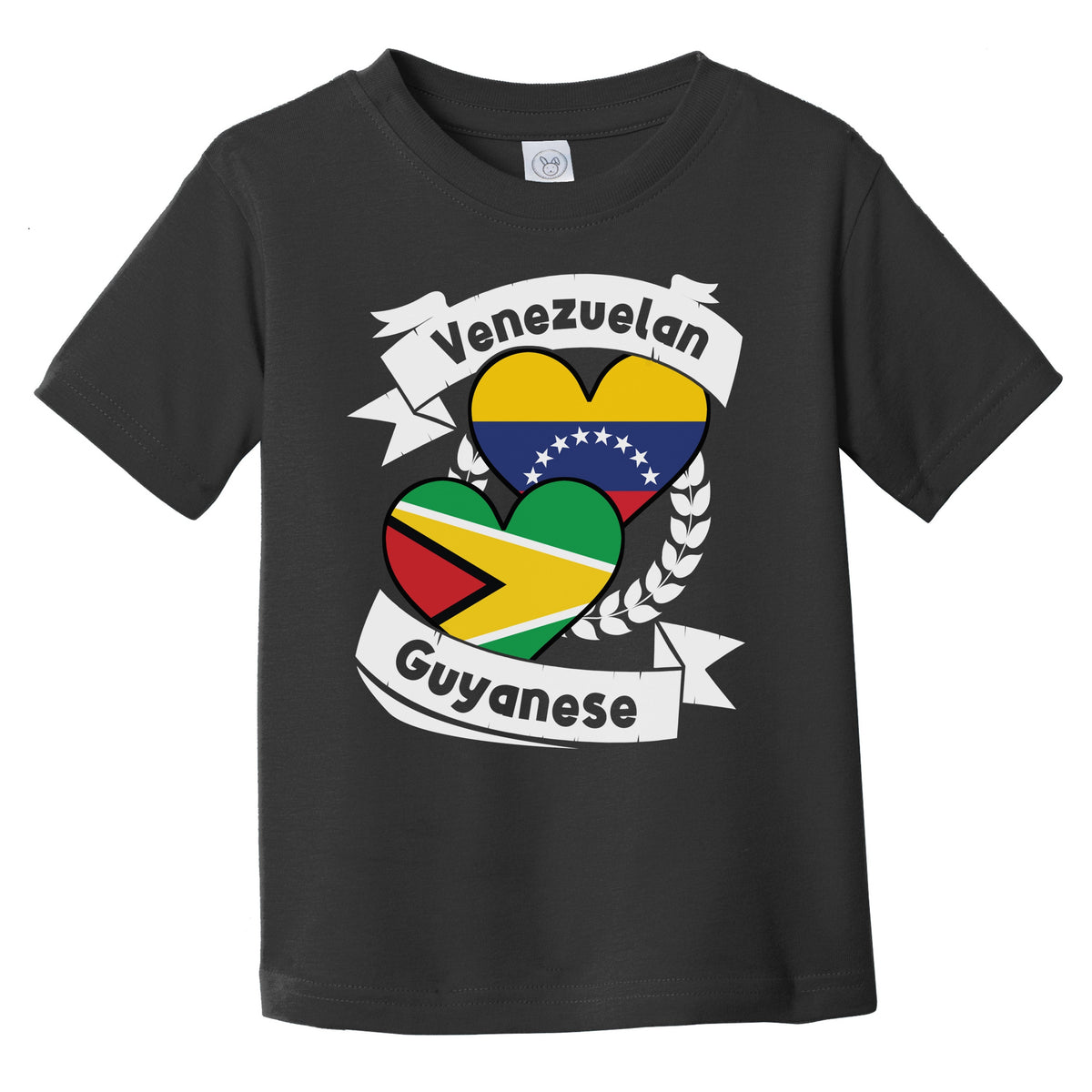 Venezuelan Guyanese Heart Flags Venezuela Guyana Infant Toddler T-Shirt
