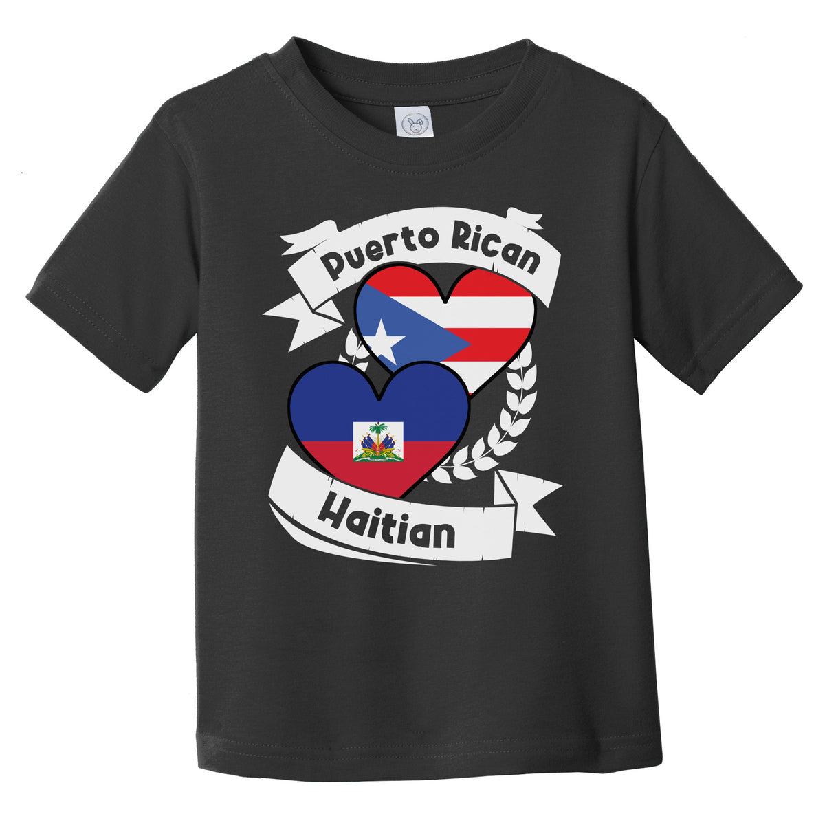 Puerto Rican Haitian Heart Flags Puerto Rico Haiti Infant Toddler T-Shirt