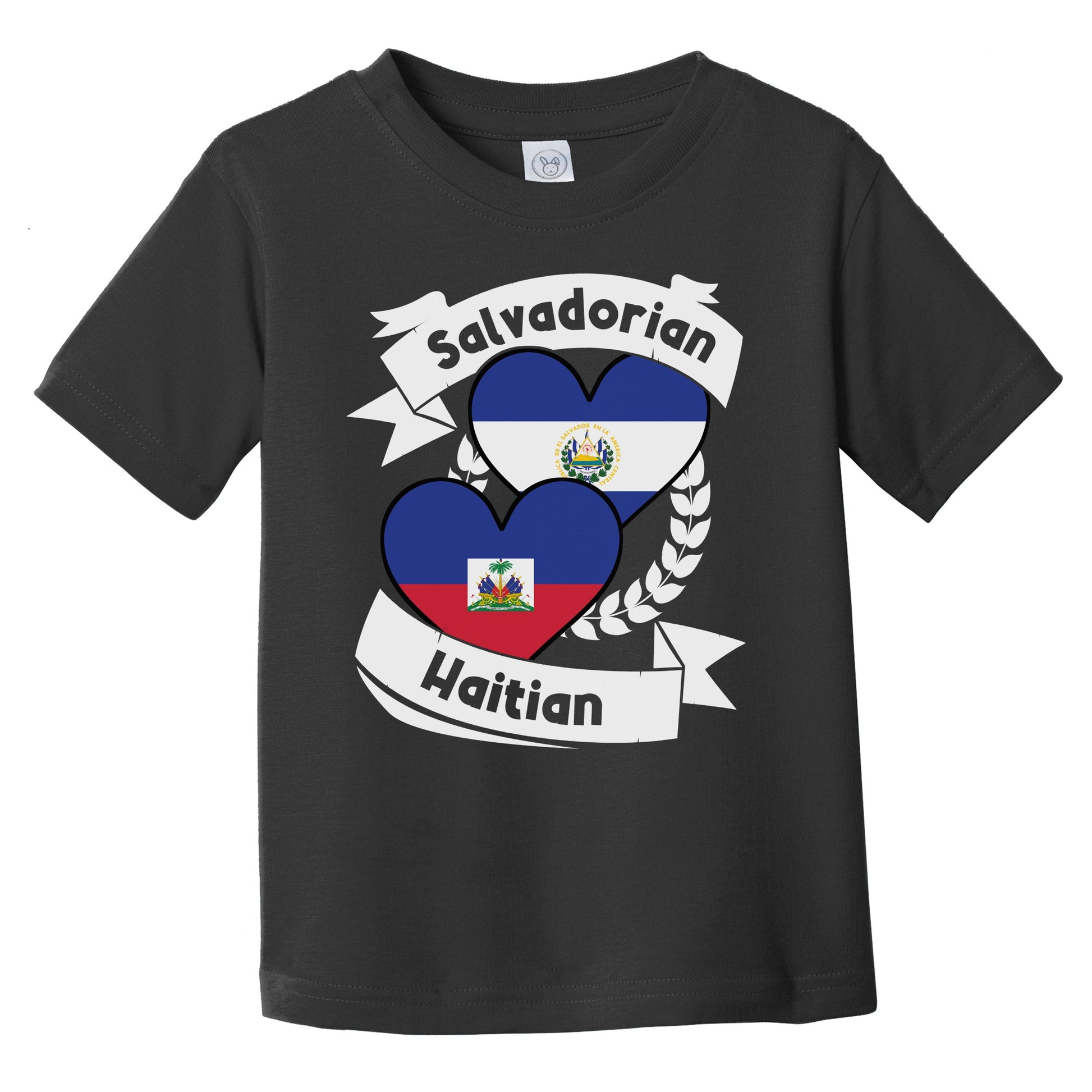 Salvadorian Haitian Heart Flags El Salvador Haiti Infant Toddler T-Shirt