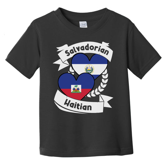 Salvadorian Haitian Heart Flags El Salvador Haiti Infant Toddler T-Shirt