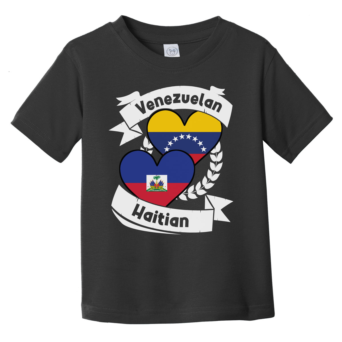 Venezuelan Haitian Heart Flags Venezuela Haiti Infant Toddler T-Shirt
