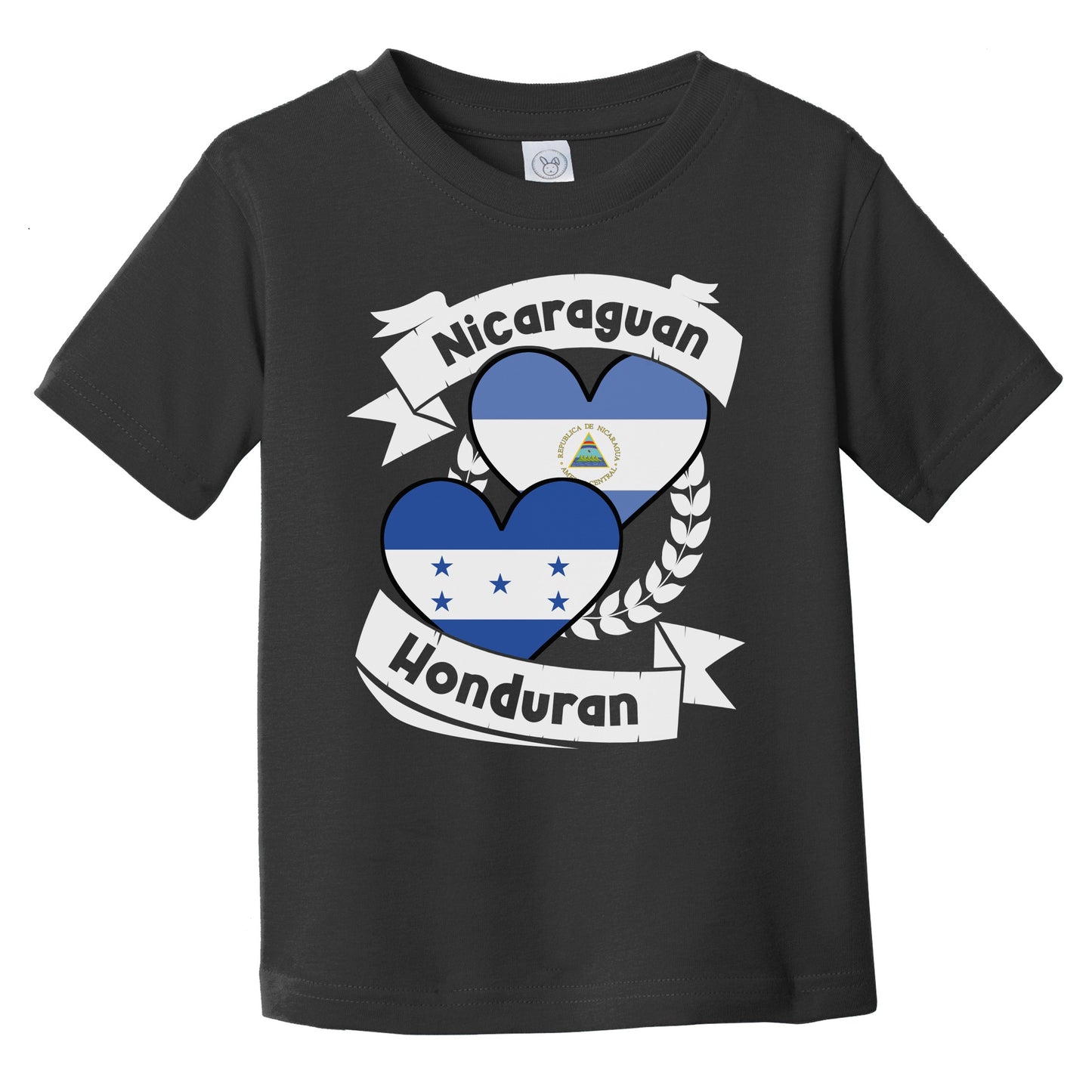 Nicaraguan Honduran Heart Flags Nicaragua Honduras Infant Toddler T-Shirt