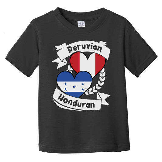 Peruvian Honduran Heart Flags Peru Honduras Infant Toddler T-Shirt