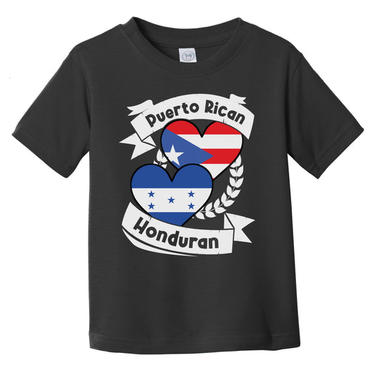 Puerto Rican Honduran Heart Flags Puerto Rico Honduras Infant Toddler T-Shirt