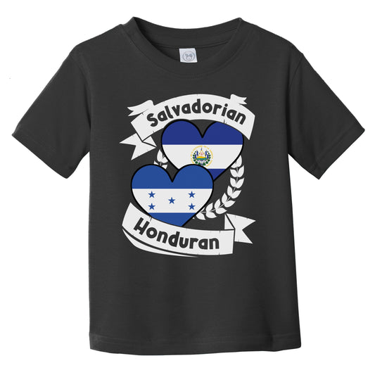 Salvadorian Honduran Heart Flags El Salvador Honduras Infant Toddler T-Shirt