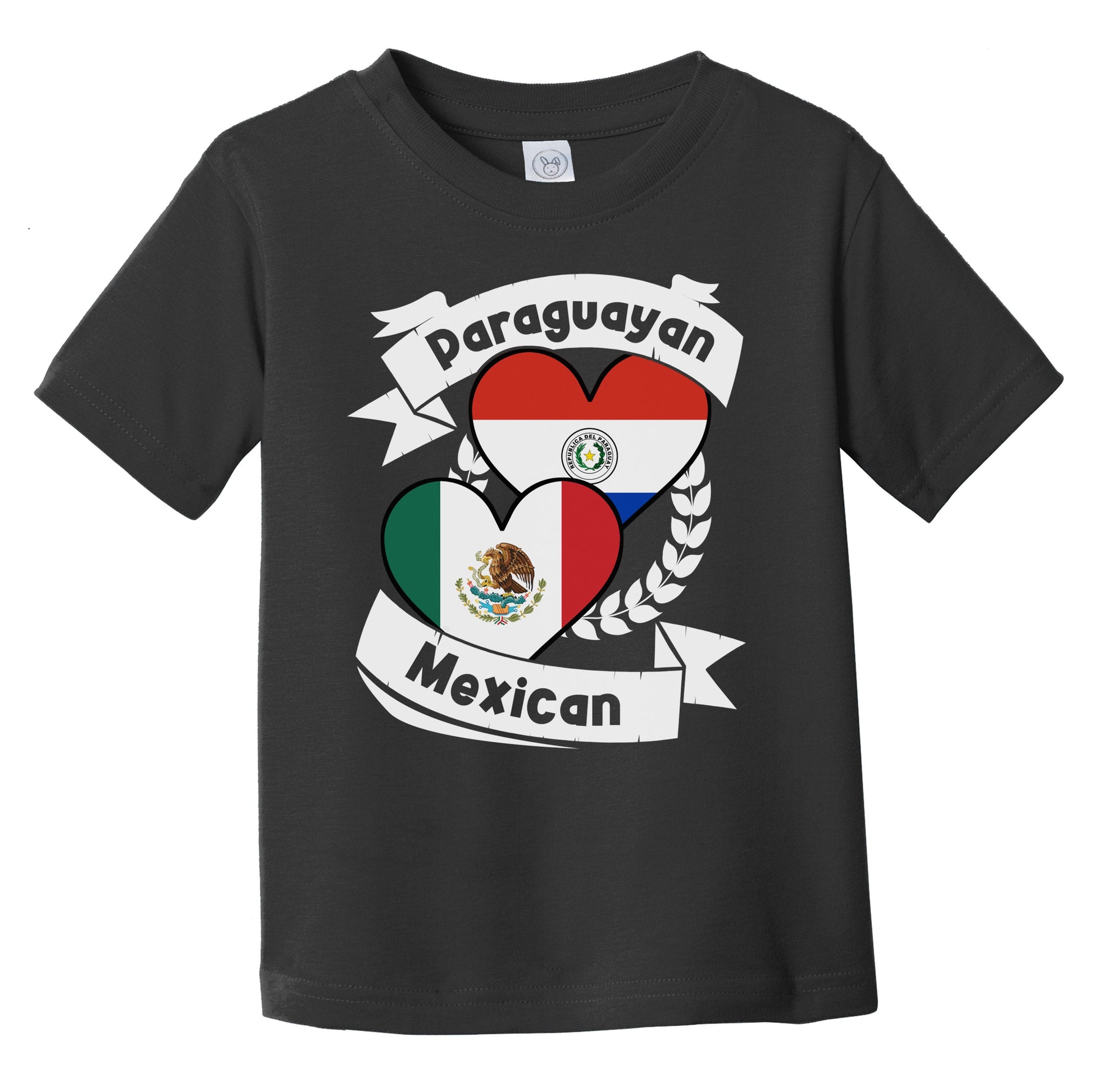 Paraguayan Mexican Heart Flags Paraguay Mexico Infant Toddler T-Shirt