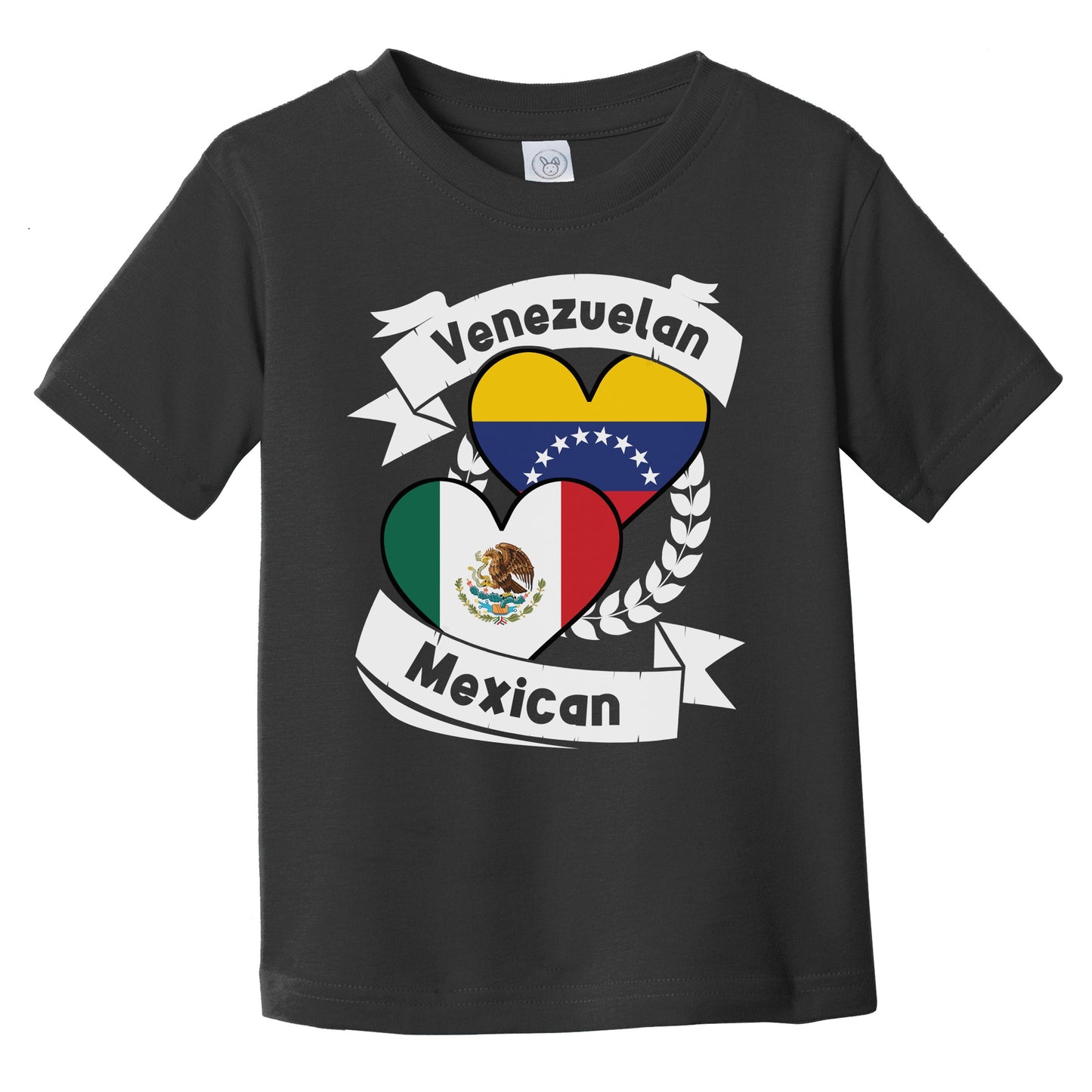 Venezuelan Mexican Heart Flags Venezuela Mexico Infant Toddler T-Shirt