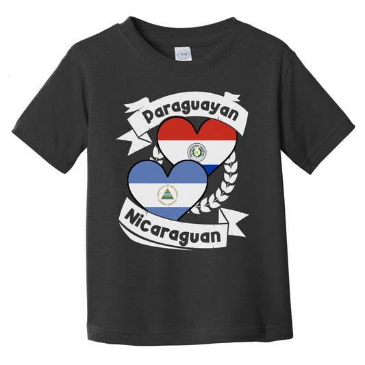 Paraguayan Nicaraguan Heart Flags Paraguay Nicaragua Infant Toddler T-Shirt