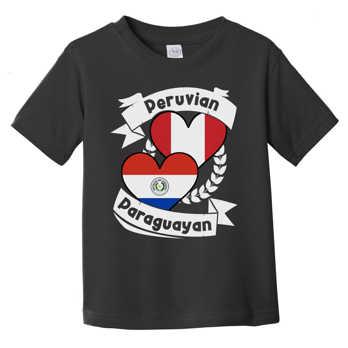 Peruvian Paraguayan Heart Flags Peru Paraguay Infant Toddler T-Shirt