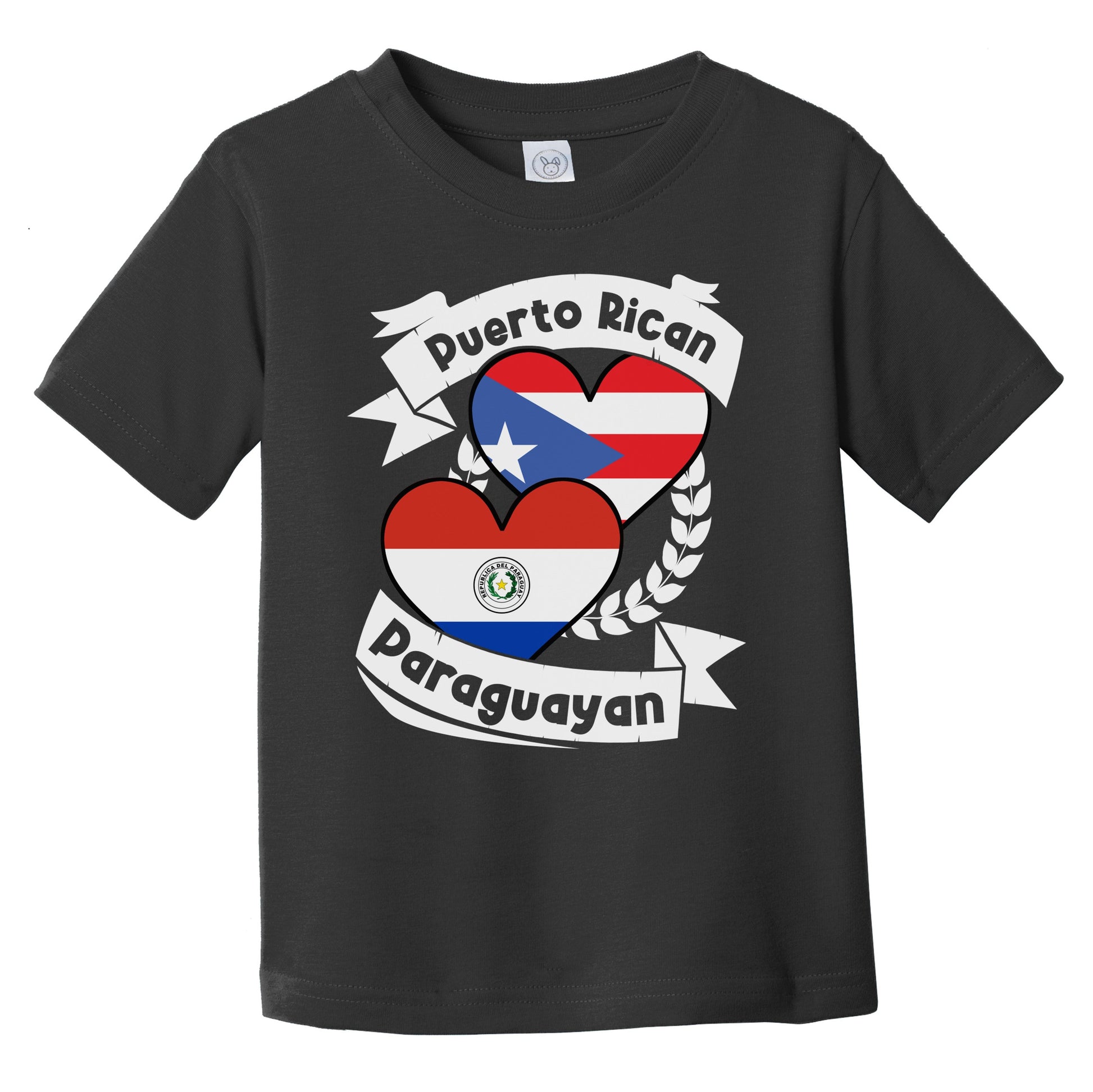 Puerto Rican Paraguayan Heart Flags Puerto Rico Paraguay Infant Toddler T-Shirt