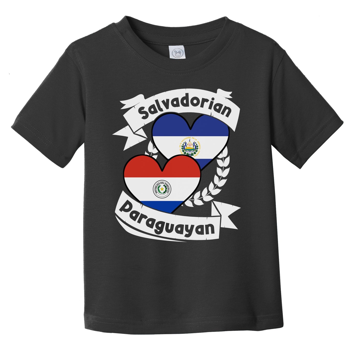 Salvadorian Paraguayan Heart Flags El Salvador Paraguay Infant Toddler T-Shirt