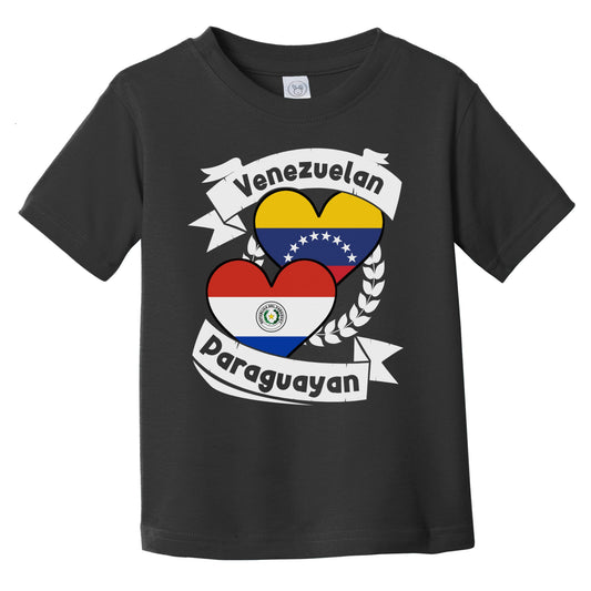 Venezuelan Paraguayan Heart Flags Venezuela Paraguay Infant Toddler T-Shirt