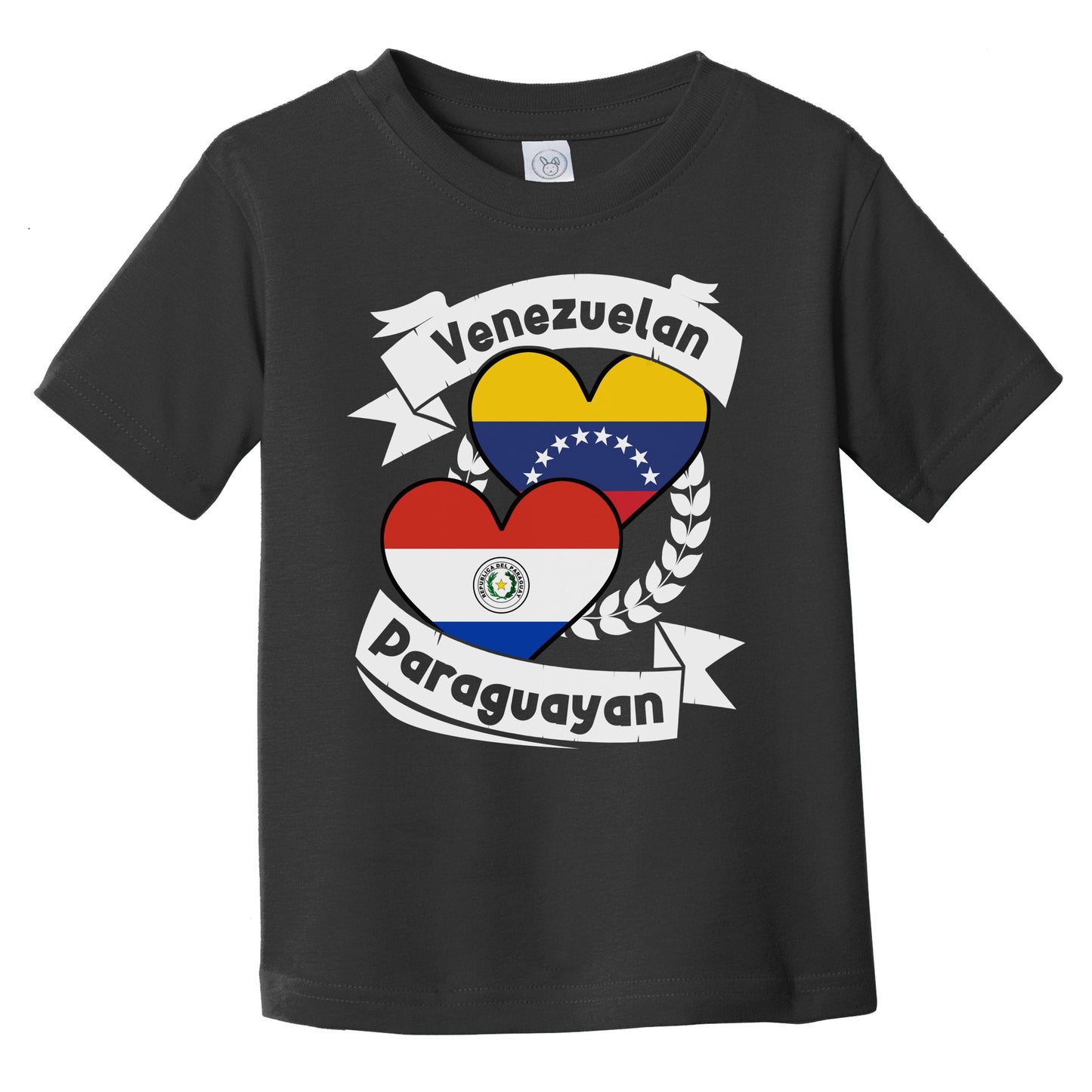 Venezuelan Paraguayan Heart Flags Venezuela Paraguay Infant Toddler T-Shirt