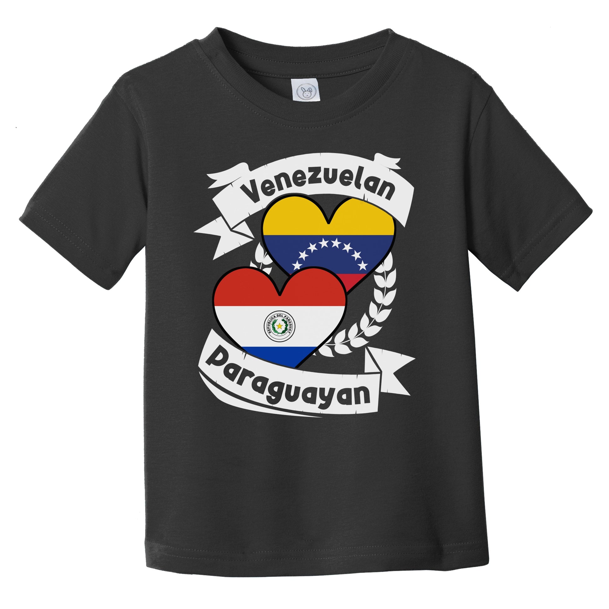 Venezuelan Paraguayan Heart Flags Venezuela Paraguay Infant Toddler T-Shirt