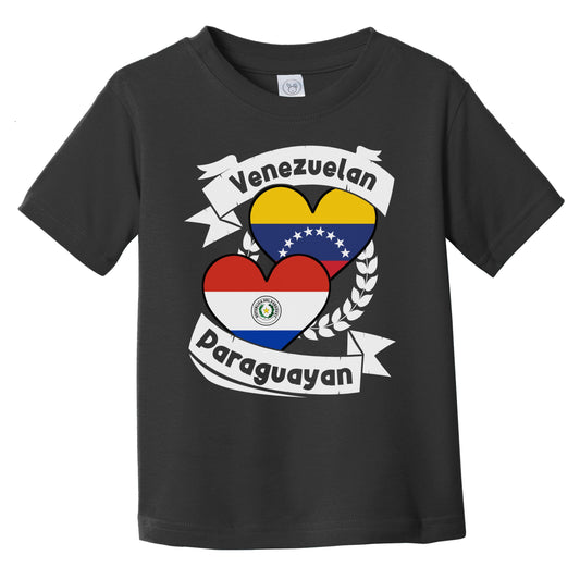 Venezuelan Paraguayan Heart Flags Venezuela Paraguay Infant Toddler T-Shirt