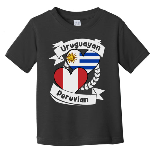 Uruguayan Peruvian Heart Flags Uruguay Peru Infant Toddler T-Shirt