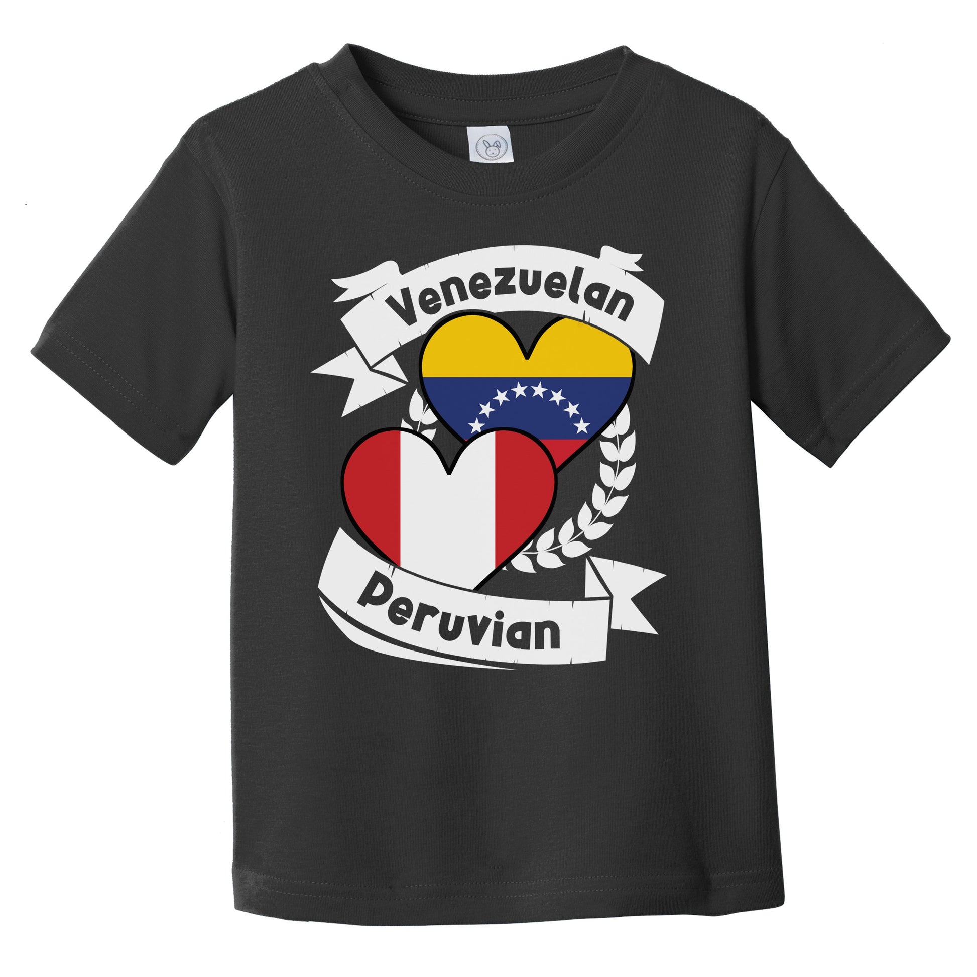 Venezuelan Peruvian Heart Flags Venezuela Peru Infant Toddler T-Shirt